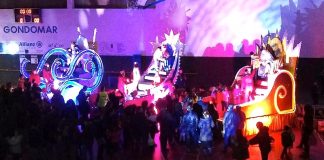 Los tres Reyes Magos en el pabellón de Gondomar