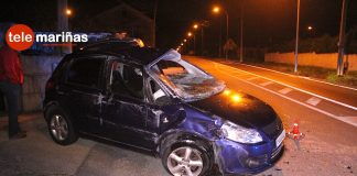 Un conductor ebrio vuelca con su coche en Nigrán