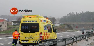 Una motorista sufre una caída en la AG-57