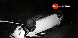 Un conductor sale por su propio pie tras volcar su vehículo en Cabo Silleiro