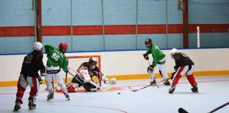 El equipo masculino de A Guarda Hockey Liña participó en la Sede de la Liga Gallega de Hockey Línea