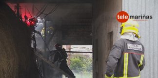 El GES de A Guarda sofoca un incendio en un galpón en A Gándara