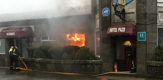 Una tormenta causa un incendio en un hotel en el monte de Santa Trega