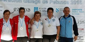 Luisa Martínez, Beatriz Rouco, Olga Garrote y Amelia Valverde, campeonas gallegas de petanca en Vigo