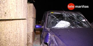 Un herido al chocar su coche contra un muro en Vincios