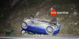 Herido un joven de O Rosal al salirse de la vía y volcar con su vehículo en Baiona