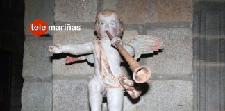 La iglesia monacal de Oia recupera un Ángel Trompetero del siglo XVIII