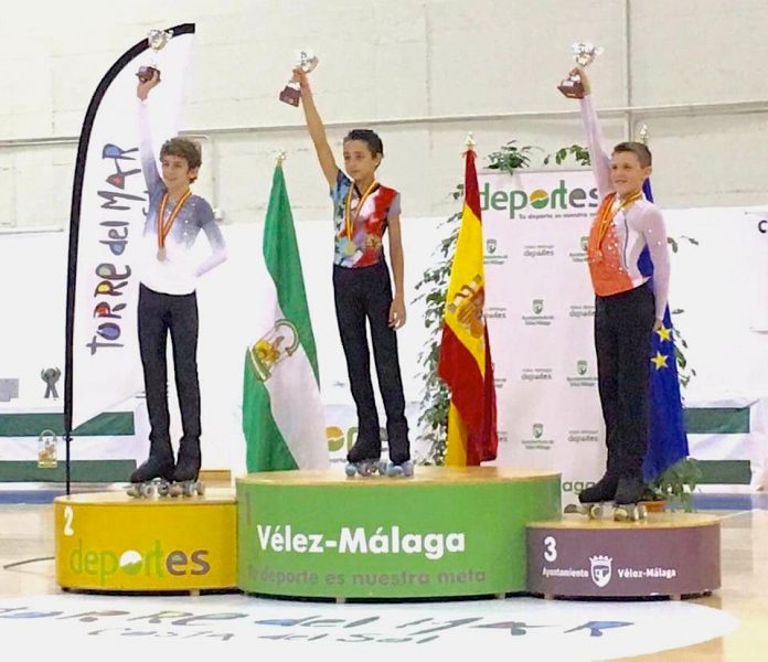 El joven gondomareño Xosé Cruz, subcampeón de España infantil de patinaje artístico