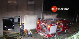 Arde la fachada interior de una casa en O Rosal
