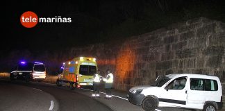 Dos heridos tras volcar en una rotonda de Gondomar