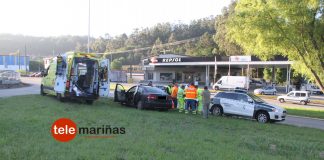 El choque entre un camión y un vehículo deja un herido en Vincios