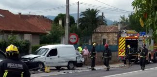 Tres personas heridas en un accidente con cuatro vehículos implicados en Tomiño