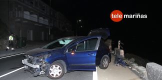 Ilesos al empotrarse contra un muro de piedra en Baiona