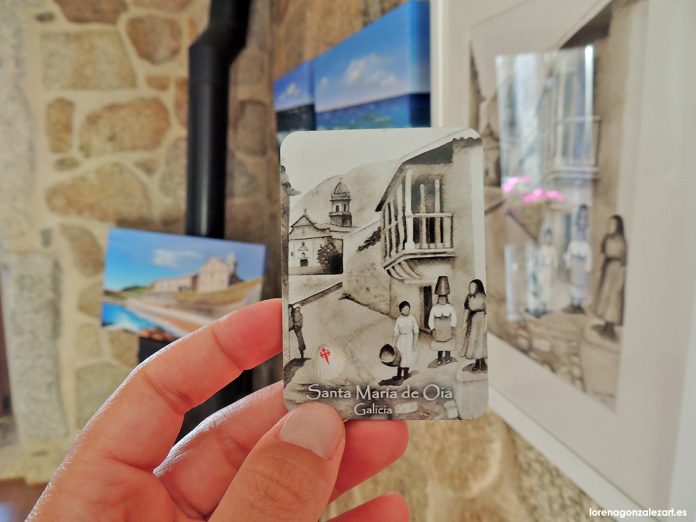 Una oiense plasma en imanes de nevera la belleza de Oia