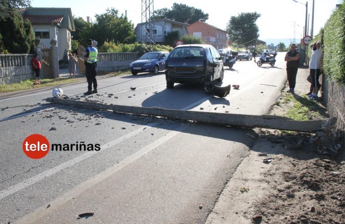 Un herido tras impactar dos vehículos en Nigrán