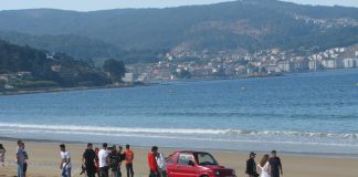 La DGT graba un spot publicitario en Playa América