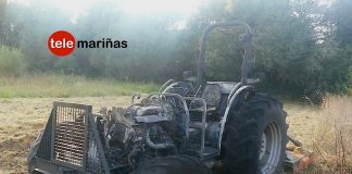 Arde un tractor cerca de la gasolinera de San Roque de A Guarda