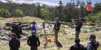 La televisión norteamericana ABC graba un documental en el monte Santa Trega de A Guarda