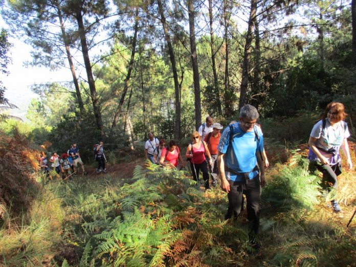 Vecinos de A Guarda y Caminha participan en una andaina por el monumento natural Pena Corneira