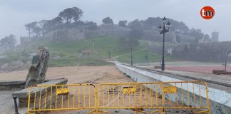 Olas de casi siete metros en Cabo Silleiro obligan a cerrar la Playa Concheira en Baiona