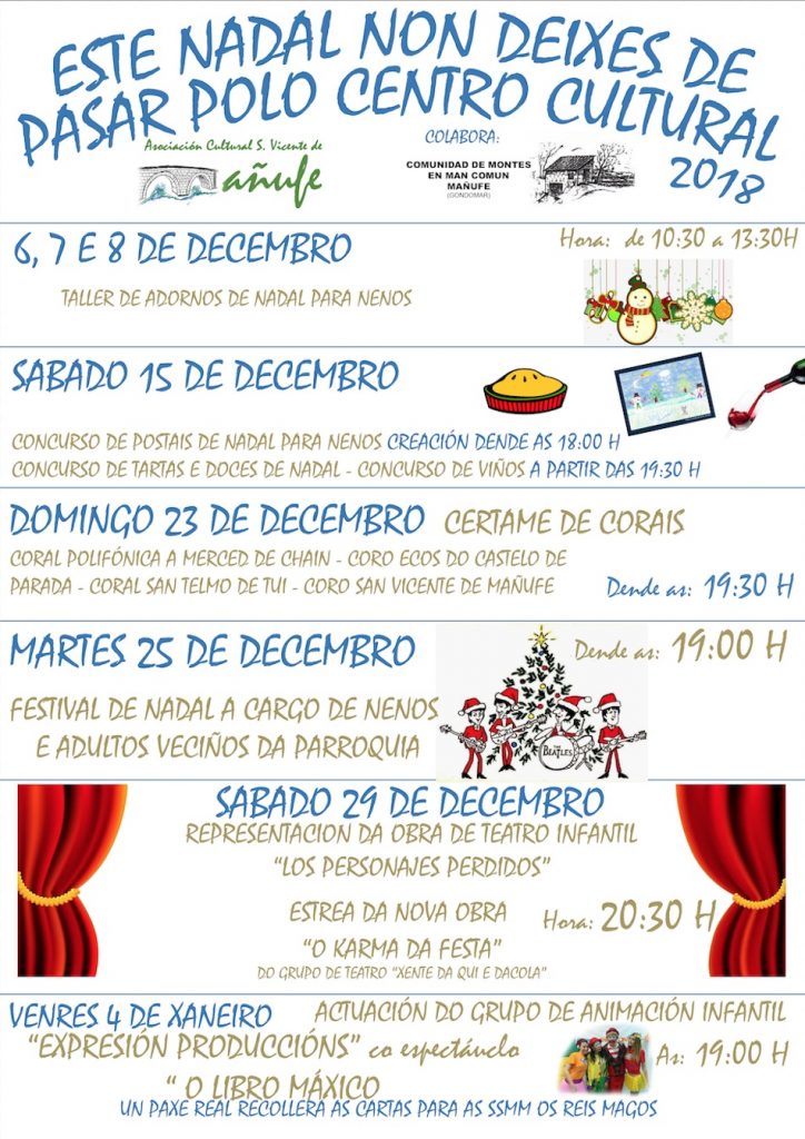 Programación Cultural de Navidad en el Centro Cultural de Mañufe