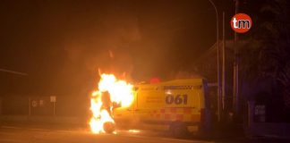 Queman una ambulancia de forma intencionada en Tui