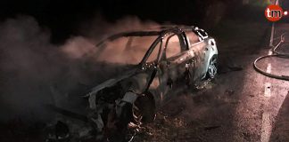 Arde un coche en marcha en A Guarda