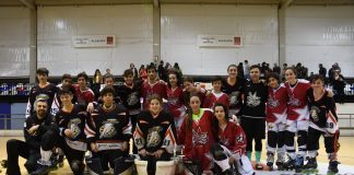equipos infantís de Lóstregos e A Guarda Hockey Liña