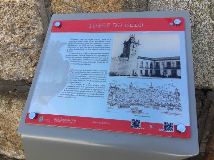 A Guarda instala paneles informativos de los monumentos e hitos históricos