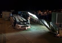 Aparatoso accidente en el centro de Baiona