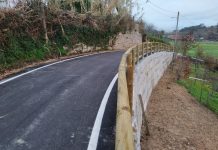Baiona mejora la accesibilidad en Belesar con la construcción de un muro en la zona de A Figuiera