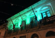 A Guarda se ilumina de verde para conmemorar el Día Mundial de la Salud Mental