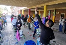 Alumnos de O Porriño aprende al ritmo de la eco-percusión