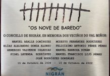 Ofrenda floral en el Xardín da Memoria por el 85 aniversario de ‘A Volta dos Nove’