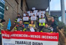 Bomberos forestales de la Xunta protestan contra la temporalidad