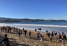 Mil escolares festejan en Praia América el Día Internacional de la Discapacidad