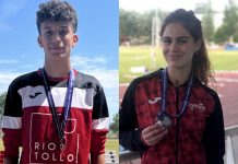Los guardeses Christian Sierpes y Mara Romeu, Subcampeones Gallegos de pista al aire libre
