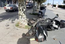 Un conductor de O Rosal pierde el control de su coche y arrolla seis motos en Baiona