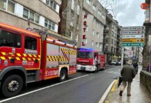 Arde la caldera de un hotel de Tui