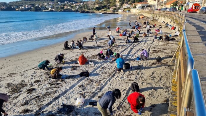 Nigrán retira pellets con la ayuda de cerca de 100 voluntarios en A Madorra