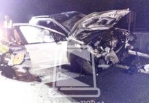 Excarcelado tras chocar contra la mediana en la A-55 en Tui