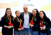 El alcalde recibe a las patinadoras de O Porriño ganadoras del bronce en el Campeonato de España