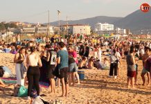 Así está Praia América en estos momentos