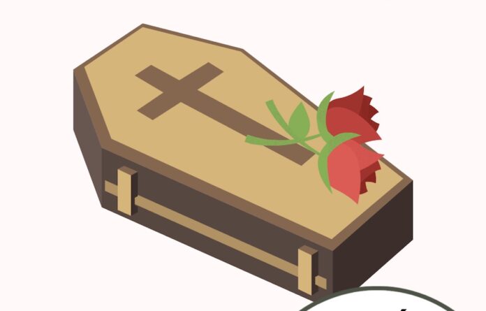 un funeral para morrer coa risa