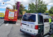 Dos heridos en una colisión múltiple en A Ramallosa