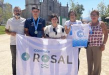 O Rosal celebra la victoria del campeón gallego junior de ciclismo Iker Rodríguez
