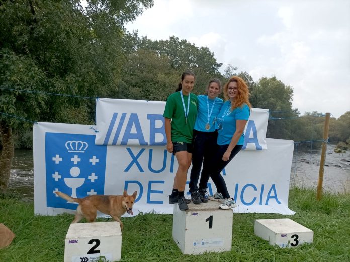 Luís Fernández, Laura Alonso y Emilio Rodríguez Campeones Gallegos de Eslalon