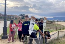 El CEE de Panxón y el Concello protegen a la pillara de las dunas de Praia América