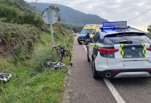 Herido un ciclista tras sufrir una caída en Oia