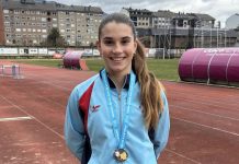 La baionesa Gabriela Bouzada, Campeona Gallega Sub16 de Lanzamiento Jabalina